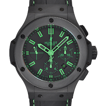 HUBLOT ウブロ ビッグバン コピー 301.CI.1190.GR.ABG11 オールブラック グリーン クロノグラフ 【世界限定500本】